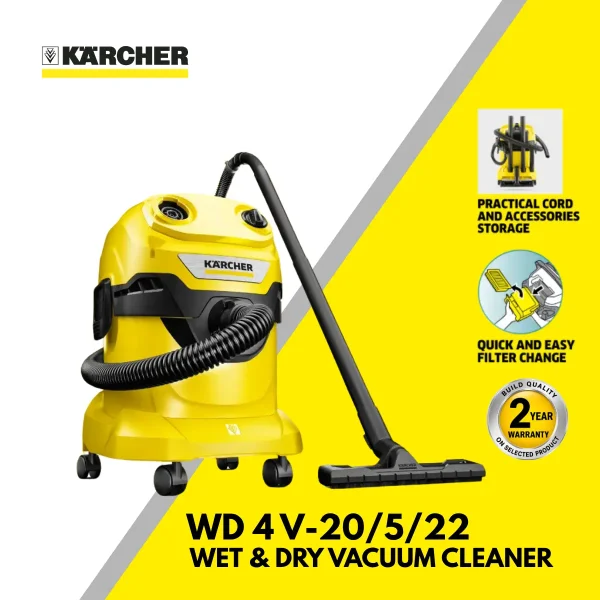 Karcher WD 4 V-20/5/22 Wet and Dry Vacuum Cleaner