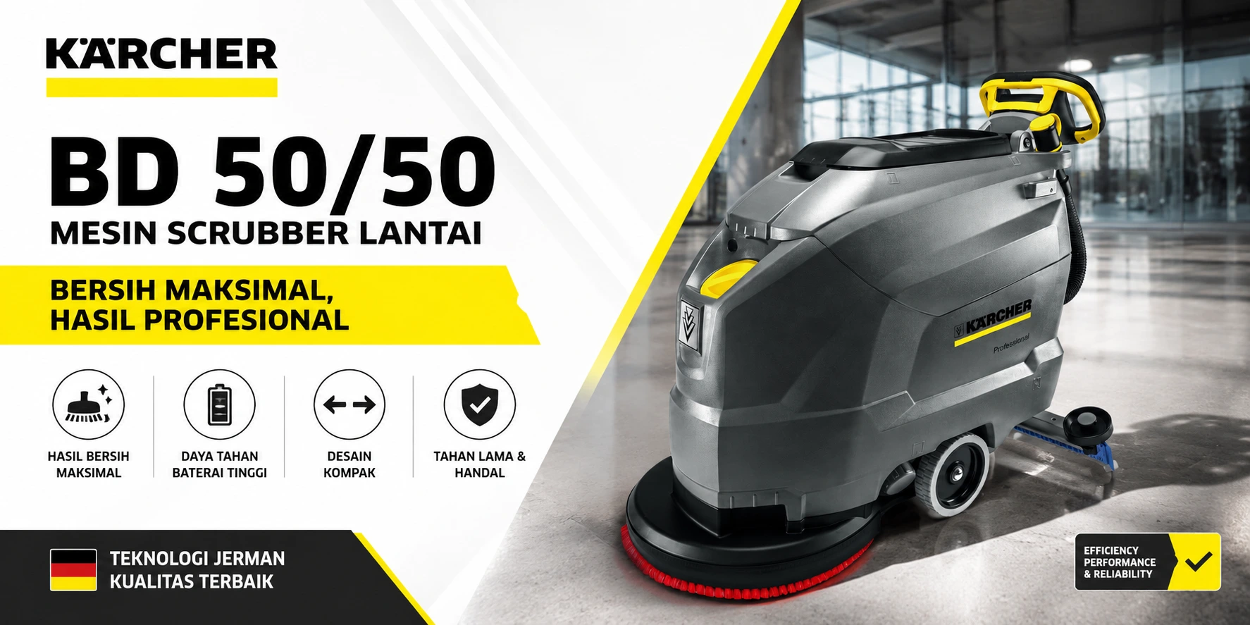 Mesin Scrubber BD 50 50 Karcher_Karcher Scrubber_Walk Behind Scrubber